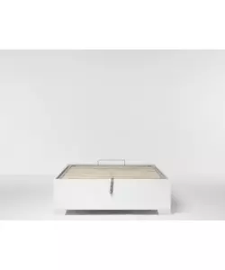 LETTO PIAZZA E MEZZA CONTENITORE CON PIEDINI "BED BOX" BIANCO 120X190 CM